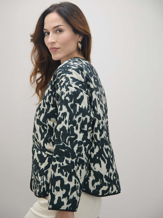 CHAQUETA ACOLCHADA ESTAMPADA Negro image number null